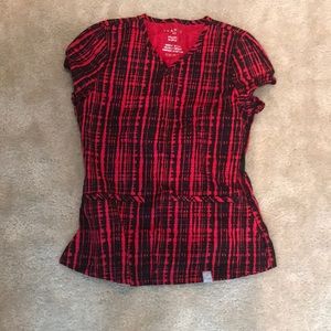 Jaanuu plaid scrub top xs
